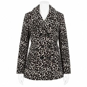 Apt 9 Leopard‎ Print Peacoat Jacket Coat Double Breasted Womens Medium Animal